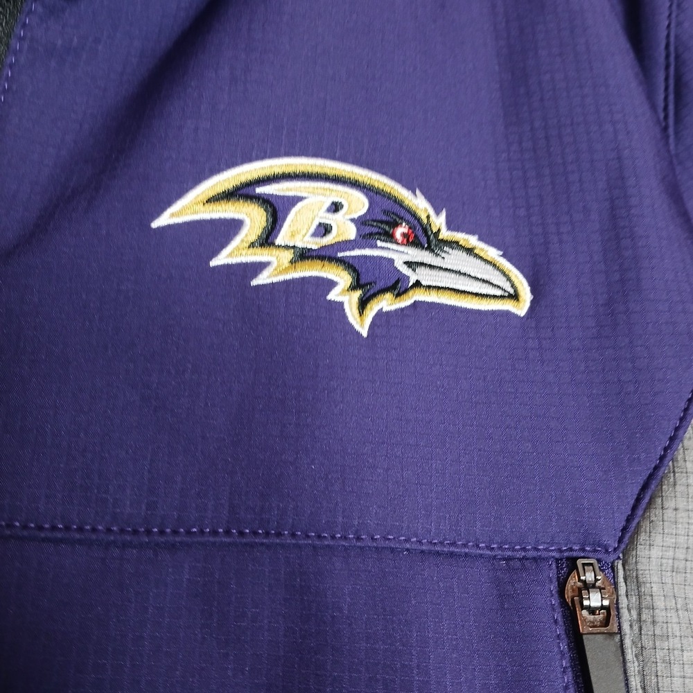 NWT Baltimore Ravens NFL Full Zip-Up Jacket Size Medium Men's Purple Grey Yellow - Picture 2 of 8
